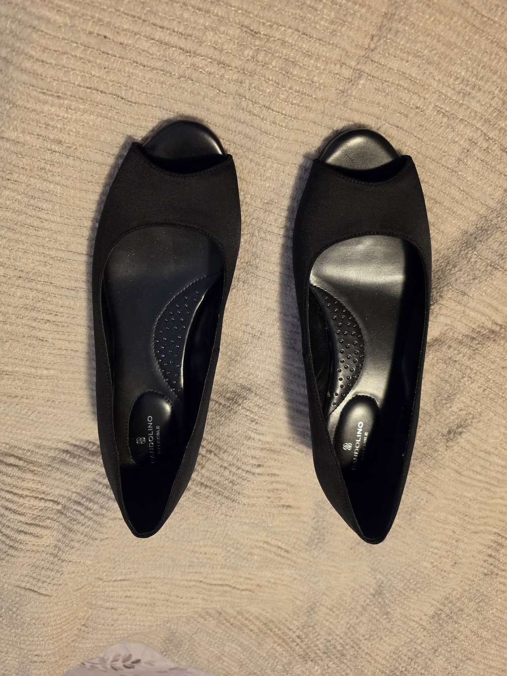 Bandolino Black Peep-Toe Wedge Shoe